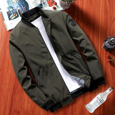 DIMUSI Autumn Mens Bomber Jackets Casual Male Outwear Military Windbreaker