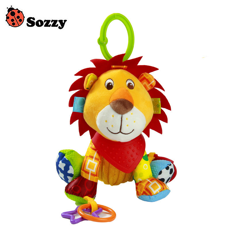 Sozzy Baby Buddies Placate Activity Stuffed Plush Lion Teether Toy 20cm Multicolor Multifunction 3M+