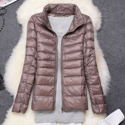 Winter Women Ultralight Thin Down Jacket White Duck Down Hooded Jackets Long Sleeve Warm