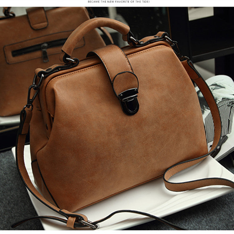 Retro Doctor Bag Fashion Large Capacity Messenger Bag Ladies Shoulder Bag Scrub