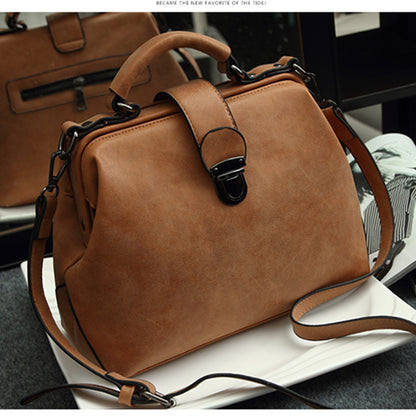 Retro Doctor Bag Fashion Large Capacity Messenger Bag Ladies Shoulder Bag Scrub