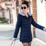 Fashion Winter Long Jacket Women Parkas Thickening Hooded Slim Fit Down Cotton Overcoat - Shopy Max