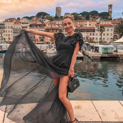 2019 New Bikini Beach Skirt Tunics for Beach Long Leaves Print Bikini Cover up