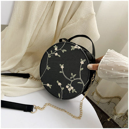 Hot Sale Sweet Lace Round Handbags High Quality PU leather Women Crossbody Bags - Shopy Max