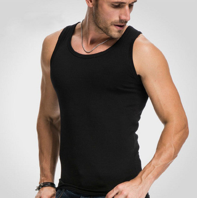 Men's close-fitting vest fitness elastic  breathable H type all cotton undershirts male tanks