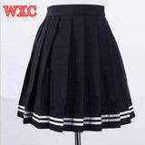 Japanese High Waist Pleated Skirts Anime Cosplay School Uniform JK Student Girls Solid Pleated Skirt Girls WXC - Shopy Max