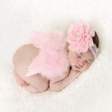 Fancy Cute Newborn Photography Props Feather Headband & Angel Wings Flowers