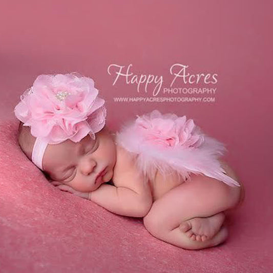Newborn Photography Props Baby Flower Headband Baby Crochet Knit Costume