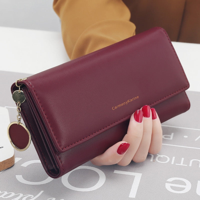 aliwood New Fashion Women Wallets Brand Letter Long Tri-fold