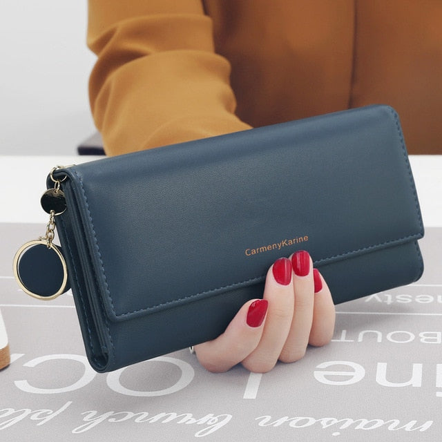 aliwood New Fashion Women Wallets Brand Letter Long Tri-fold