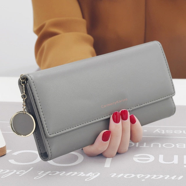 aliwood New Fashion Women Wallets Brand Letter Long Tri-fold