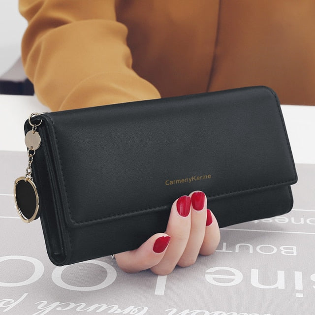aliwood New Fashion Women Wallets Brand Letter Long Tri-fold