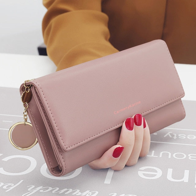 aliwood New Fashion Women Wallets Brand Letter Long Tri-fold