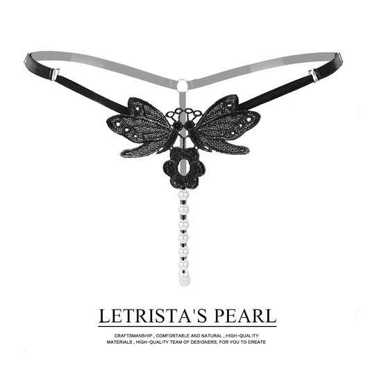 Embroidery Butterfly Sexy G-string Women Underwear Beading Sexy Low Waist