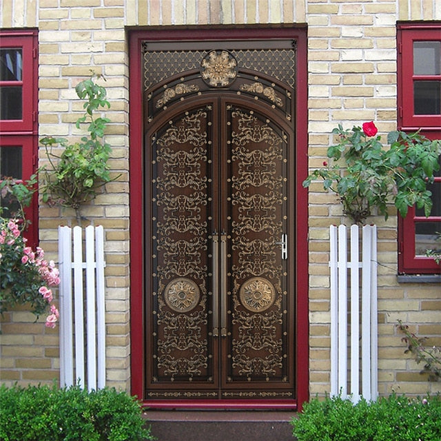 2PCS/SET Door Sticker PVC Self-adhesive Waterproof 3D Removable Home Decor