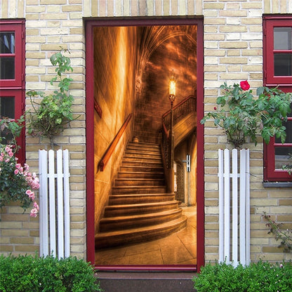2PCS/SET Door Sticker PVC Self-adhesive Waterproof 3D Removable Home Decor