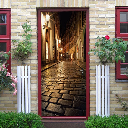 2PCS/SET Door Sticker PVC Self-adhesive Waterproof 3D Removable Home Decor