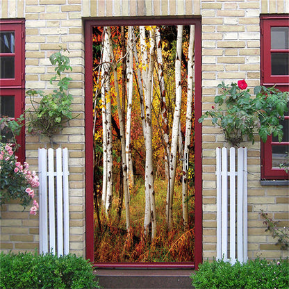 2PCS/SET Door Sticker PVC Self-adhesive Waterproof 3D Removable Home Decor