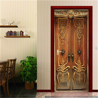 2PCS/SET Door Sticker PVC Self-adhesive Waterproof 3D Removable Home Decor