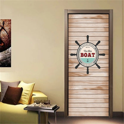 2PCS/SET Door Sticker PVC Self-adhesive Waterproof 3D Removable Home Decor
