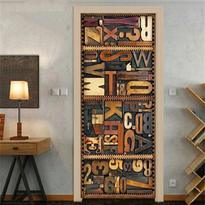 2PCS/SET Door Sticker PVC Self-adhesive Waterproof 3D Removable Home Decor