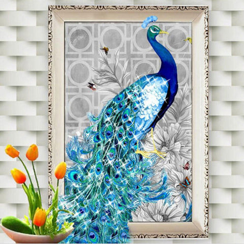 32*45cm DIY 5D Diamond Embroidery Diamond Mosaic New Peacock Soul