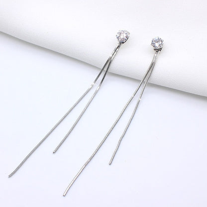 2020 Korean Long Statement Geometric Triangle Tassel Dangle Drop Earrings