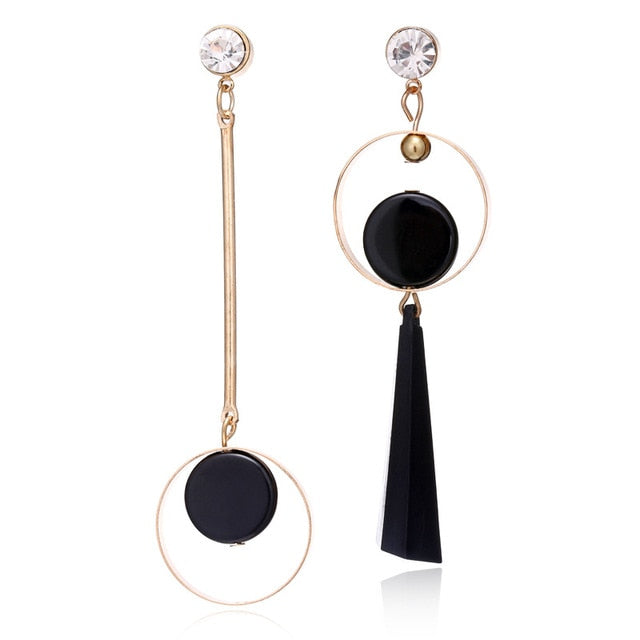 2020 Korean Long Statement Geometric Triangle Tassel Dangle Drop Earrings