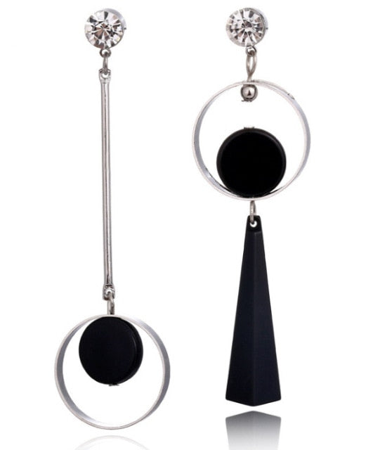 2020 Korean Long Statement Geometric Triangle Tassel Dangle Drop Earrings