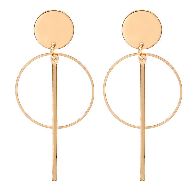 2020 Korean Long Statement Geometric Triangle Tassel Dangle Drop Earrings