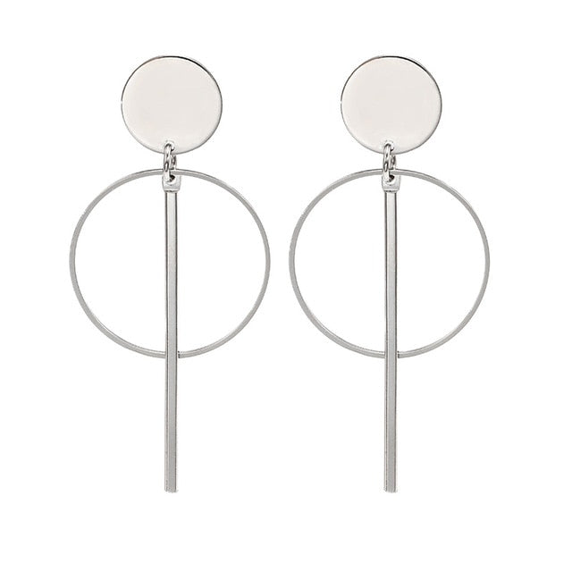 2020 Korean Long Statement Geometric Triangle Tassel Dangle Drop Earrings