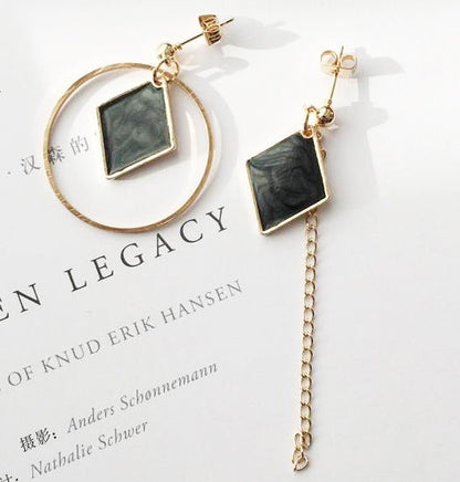 2020 Korean Long Statement Geometric Triangle Tassel Dangle Drop Earrings