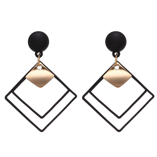 2020 Korean Long Statement Geometric Triangle Tassel Dangle Drop Earrings