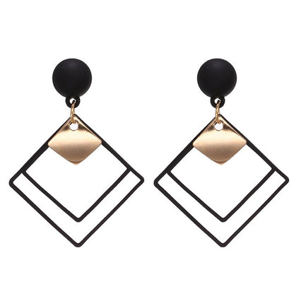 2020 Korean Long Statement Geometric Triangle Tassel Dangle Drop Earrings