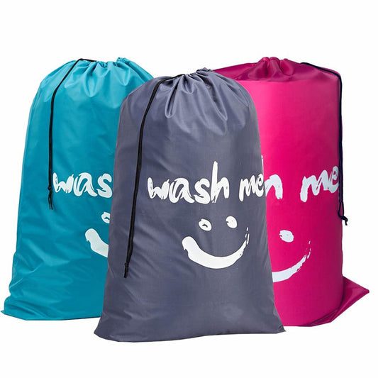 Smile Shape Nylon Laundry Bag Wash Me Travel Storage Pouch Machine