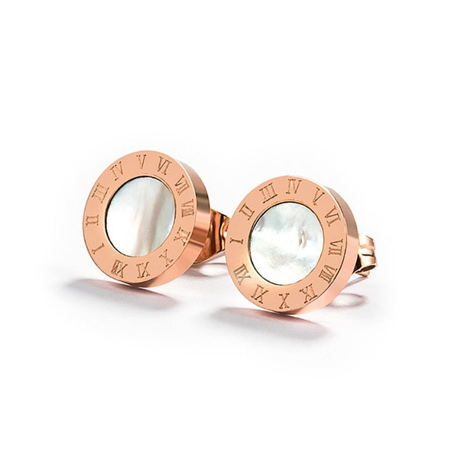 Korean Simple Statement Earrings Stainless Steel Stud Earrings For Women