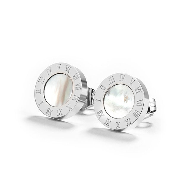 Korean Simple Statement Earrings Stainless Steel Stud Earrings For Women