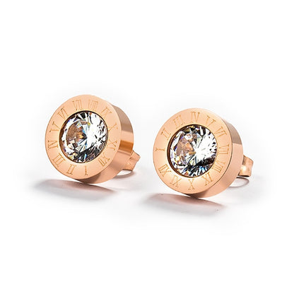 Korean Simple Statement Earrings Stainless Steel Stud Earrings For Women