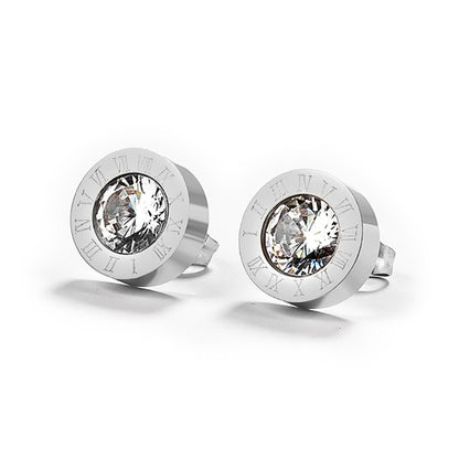 Korean Simple Statement Earrings Stainless Steel Stud Earrings For Women