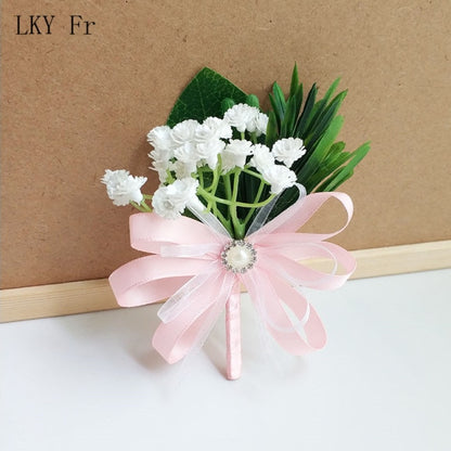 LKY Fr Boutonniere Flowers Corsage Pin Boutonniere Buttonhole Men Wedding