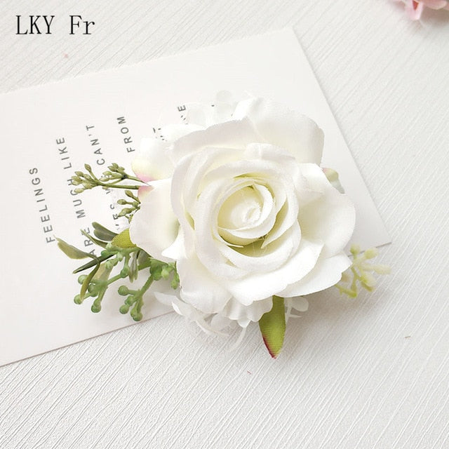 LKY Fr Boutonniere Flowers Corsage Pin Boutonniere Buttonhole Men Wedding