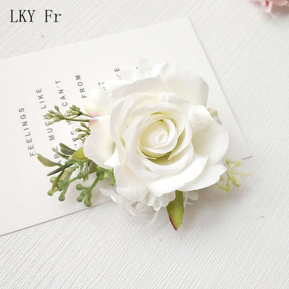LKY Fr Boutonniere Flowers Corsage Pin Boutonniere Buttonhole Men Wedding