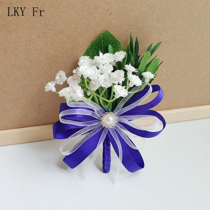 LKY Fr Boutonniere Flowers Corsage Pin Boutonniere Buttonhole Men Wedding
