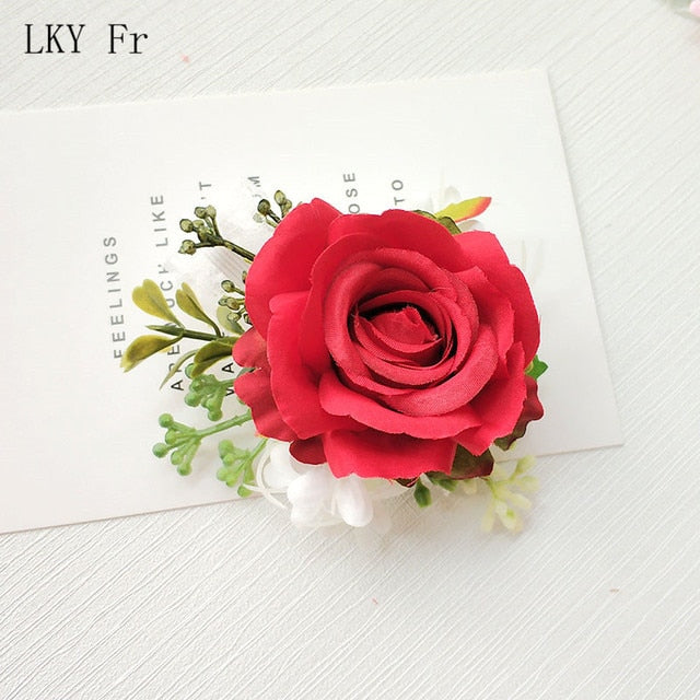 LKY Fr Boutonniere Flowers Corsage Pin Boutonniere Buttonhole Men Wedding