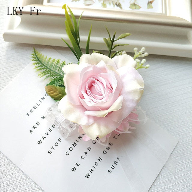 LKY Fr Boutonniere Flowers Corsage Pin Boutonniere Buttonhole Men Wedding