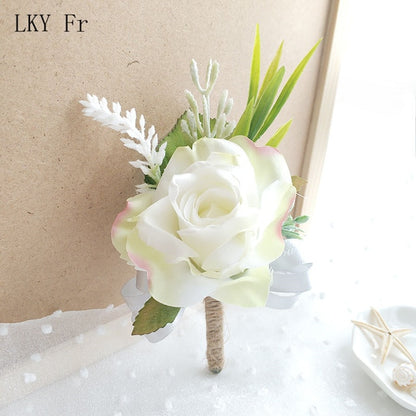 LKY Fr Boutonniere Flowers Corsage Pin Boutonniere Buttonhole Men Wedding