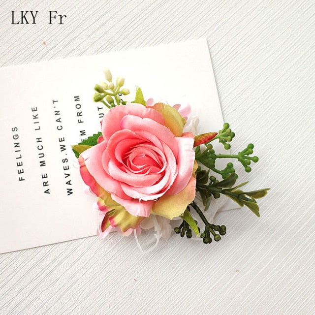 LKY Fr Boutonniere Flowers Corsage Pin Boutonniere Buttonhole Men Wedding