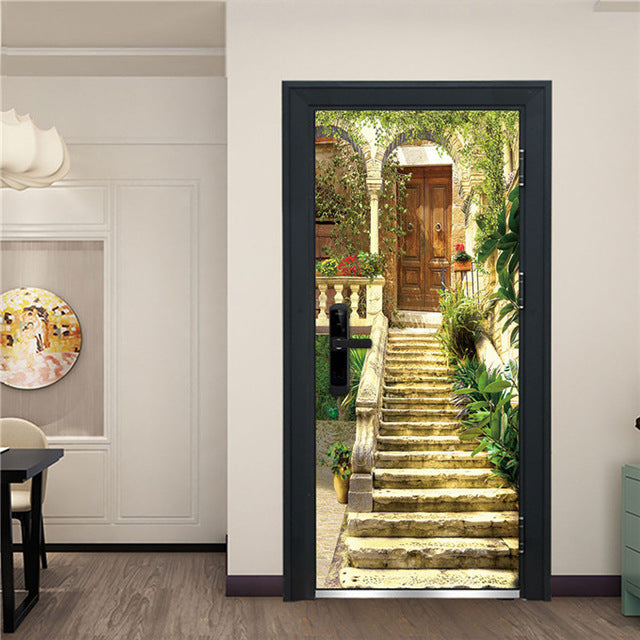 Creative 3D Door Sticker 95x215cm/Custom Size Self Adhesive Wallpaper ...