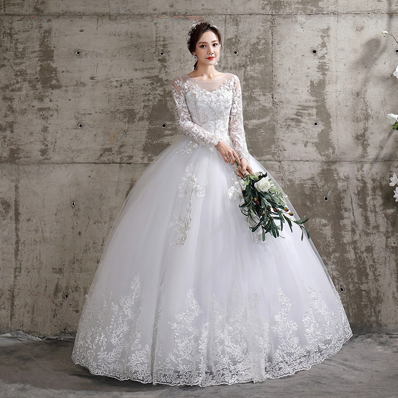 Flower Wedding Dress 2020 New Style Bride Plus Size Flower Wedding Dresses