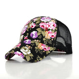 2020 Spring Floral Women Baseball Caps Fashion Mesh Breathable Sunmmer Flower Cap For Women